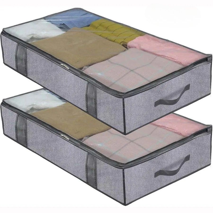 Rangement sous lit pour couettes