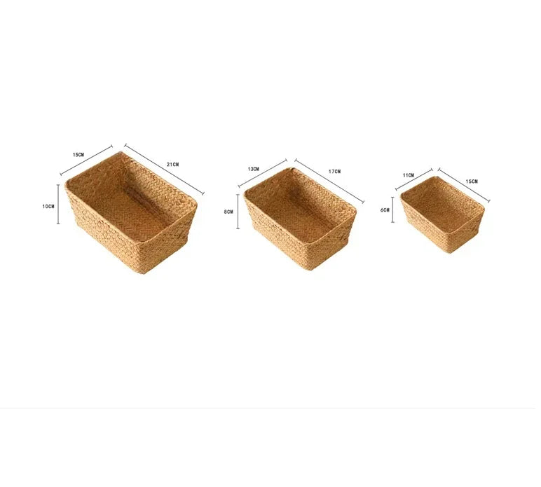 Panier de rangement en osier pour vetements, serviettes, cuisine