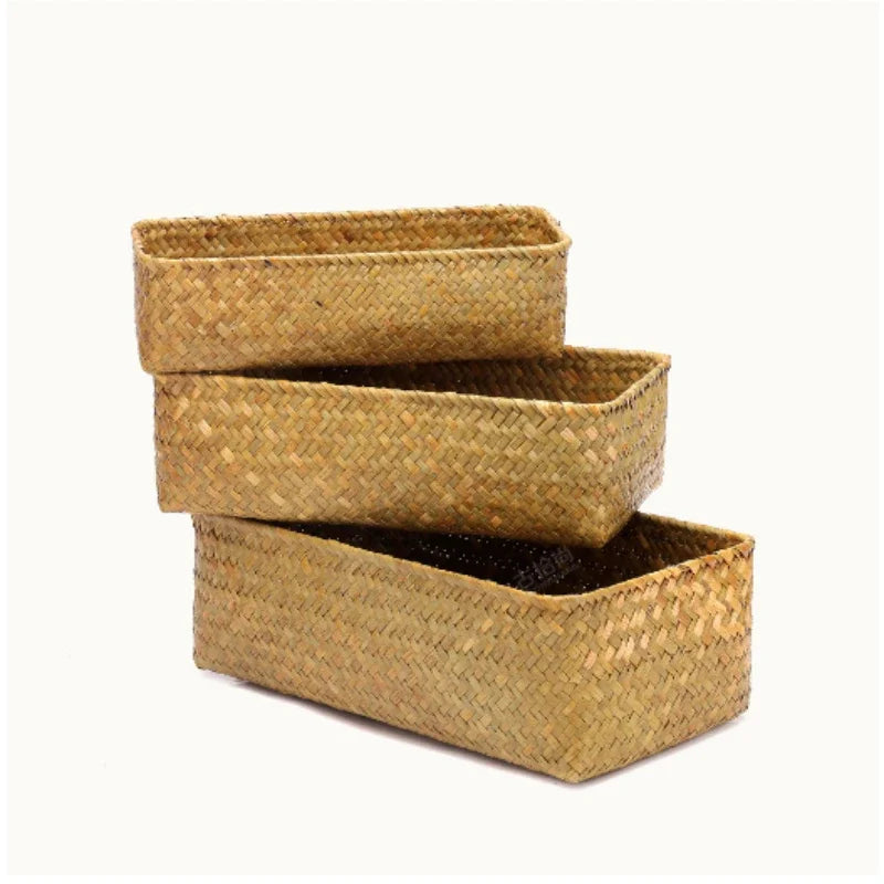 Panier de rangement en osier pour vetements, serviettes, cuisine