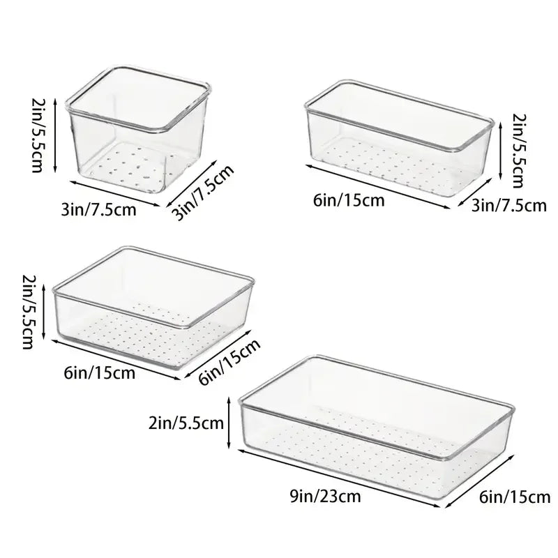 Boite de rangement empilable bacs transparents