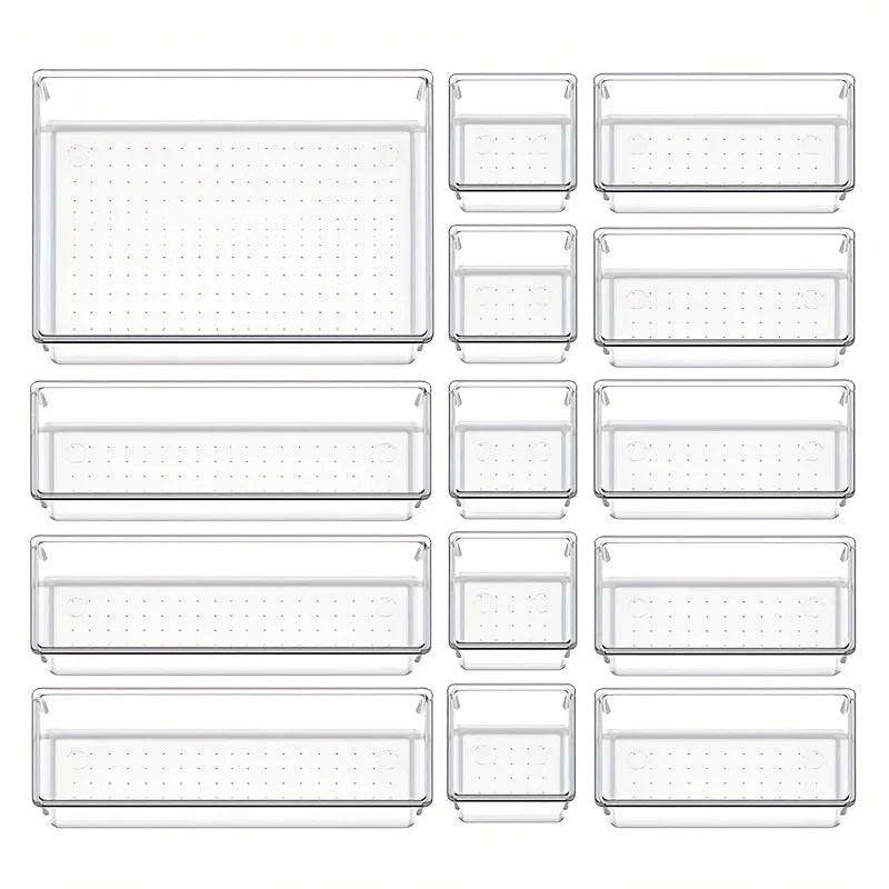 Boite de rangement empilable bacs transparents