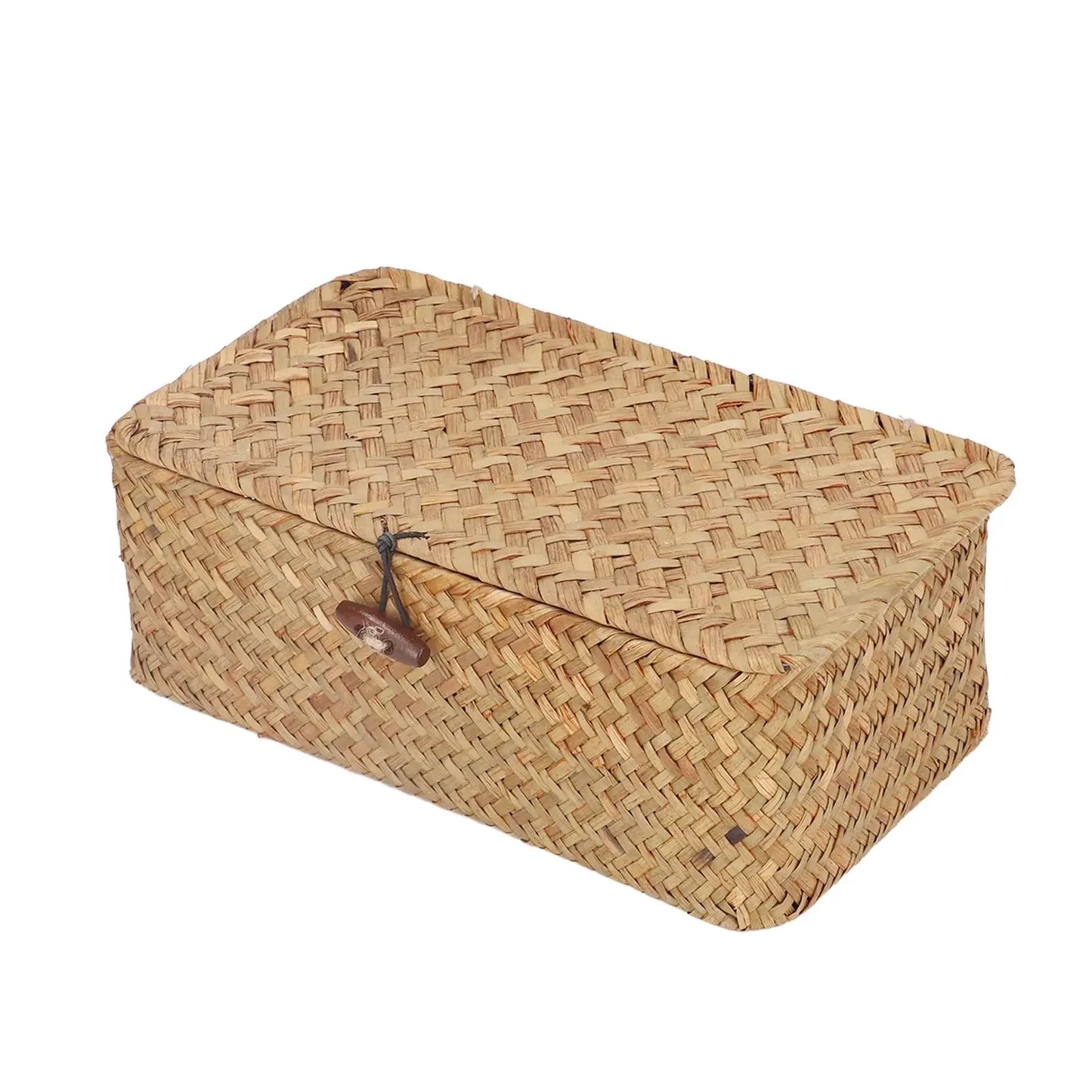 Panier de rangement en osier avec couvercle