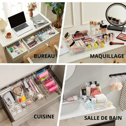 Boite de rangement empilable bacs transparents